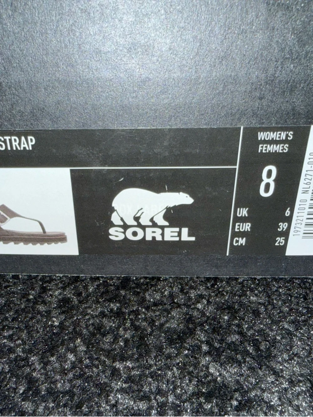 Sorel Black Leather T-Strap Sandals with Buckle - Picture 5 of 5